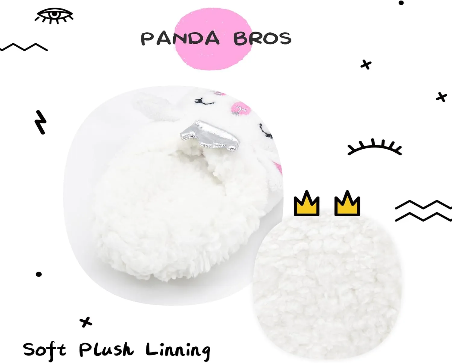 Panda Bros Kid's Animal Slipper Socks, Cartoon Cozy Fleece Indoor Slipper, Fluzzy Warm bedroom Shoes