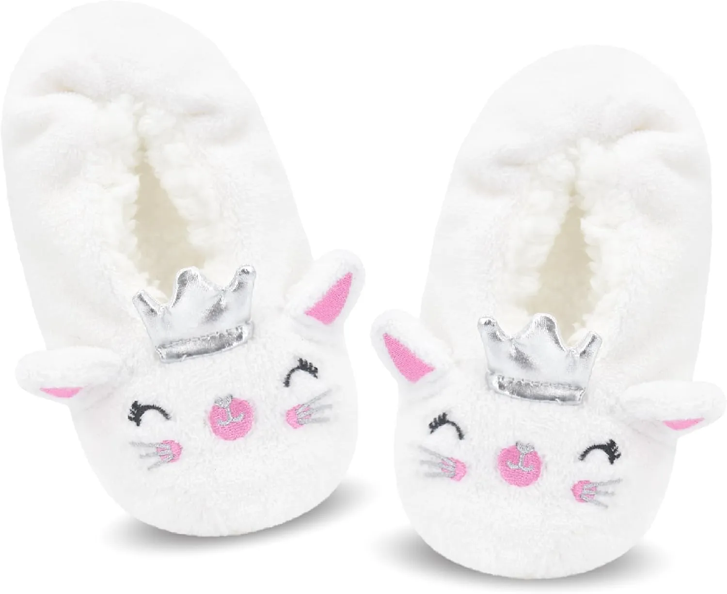 Panda Bros Kid's Animal Slipper Socks, Cartoon Cozy Fleece Indoor Slipper, Fluzzy Warm bedroom Shoes