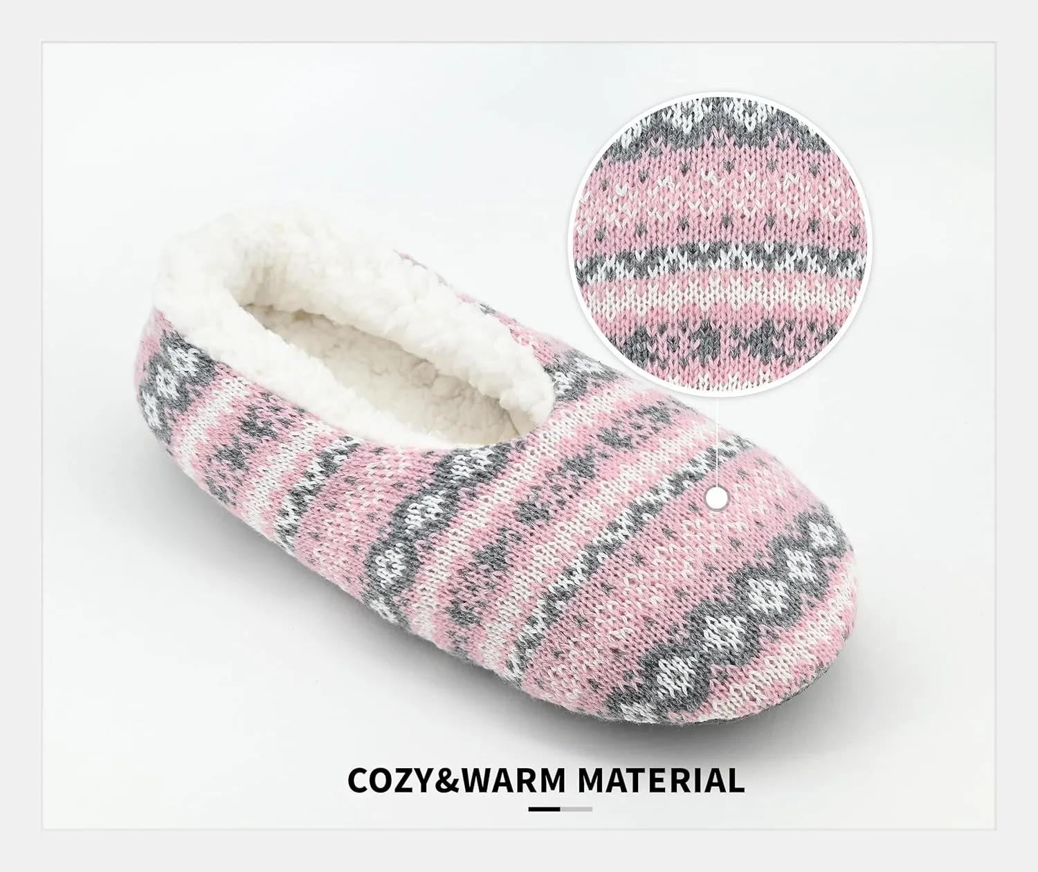 Panda Bros Slipper Socks For Women With Grippers, Fuzzy Womens Slipper Socks With Non Slip Bottoms, Cozy Warm House Slippers