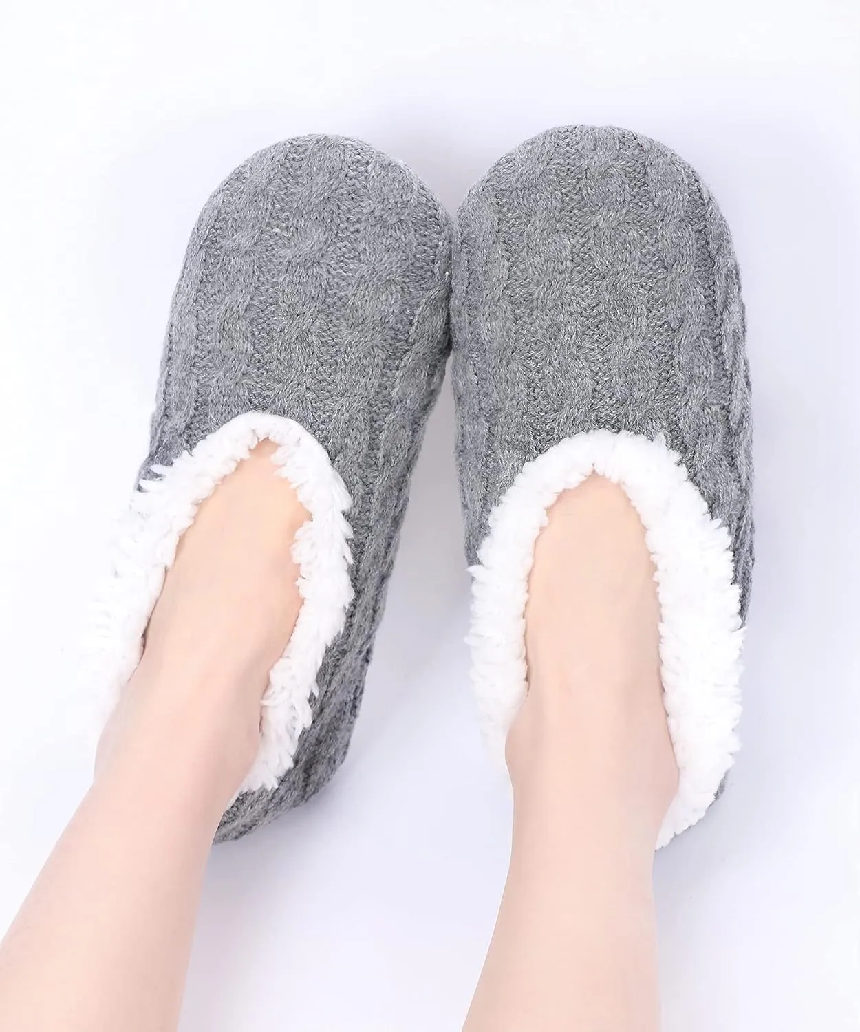 Panda Bros Slipper Socks For Women With Grippers, Fuzzy Womens Slipper Socks With Non Slip Bottoms, Cozy Warm House Slippers