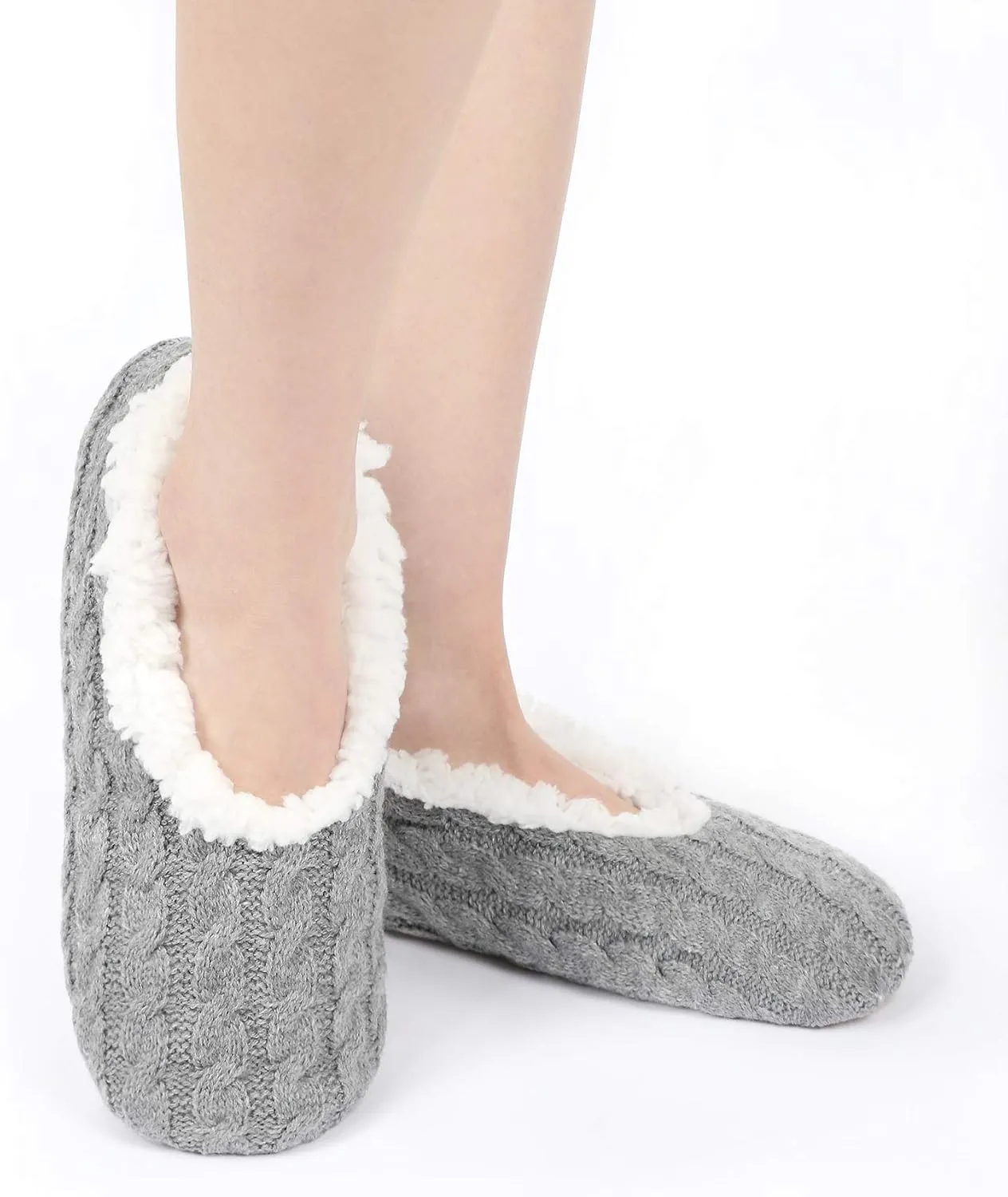 Panda Bros Slipper Socks For Women With Grippers, Fuzzy Womens Slipper Socks With Non Slip Bottoms, Cozy Warm House Slippers