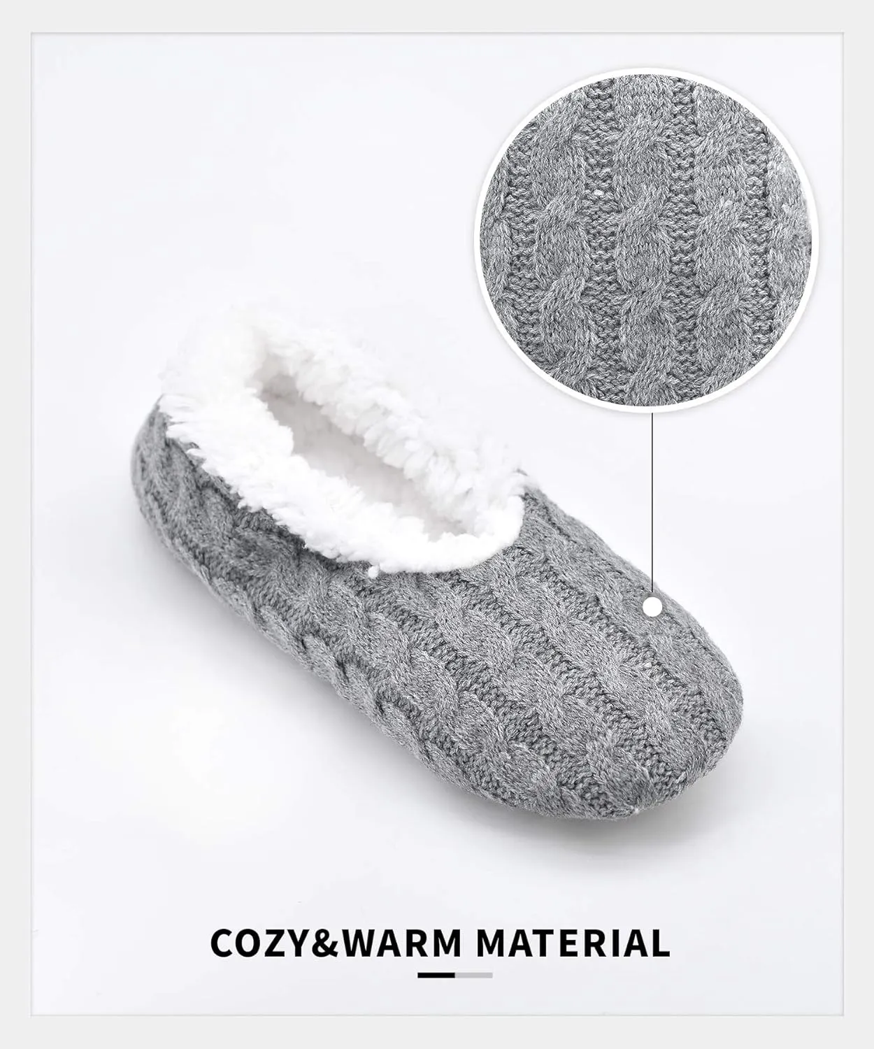 Panda Bros Slipper Socks For Women With Grippers, Fuzzy Womens Slipper Socks With Non Slip Bottoms, Cozy Warm House Slippers