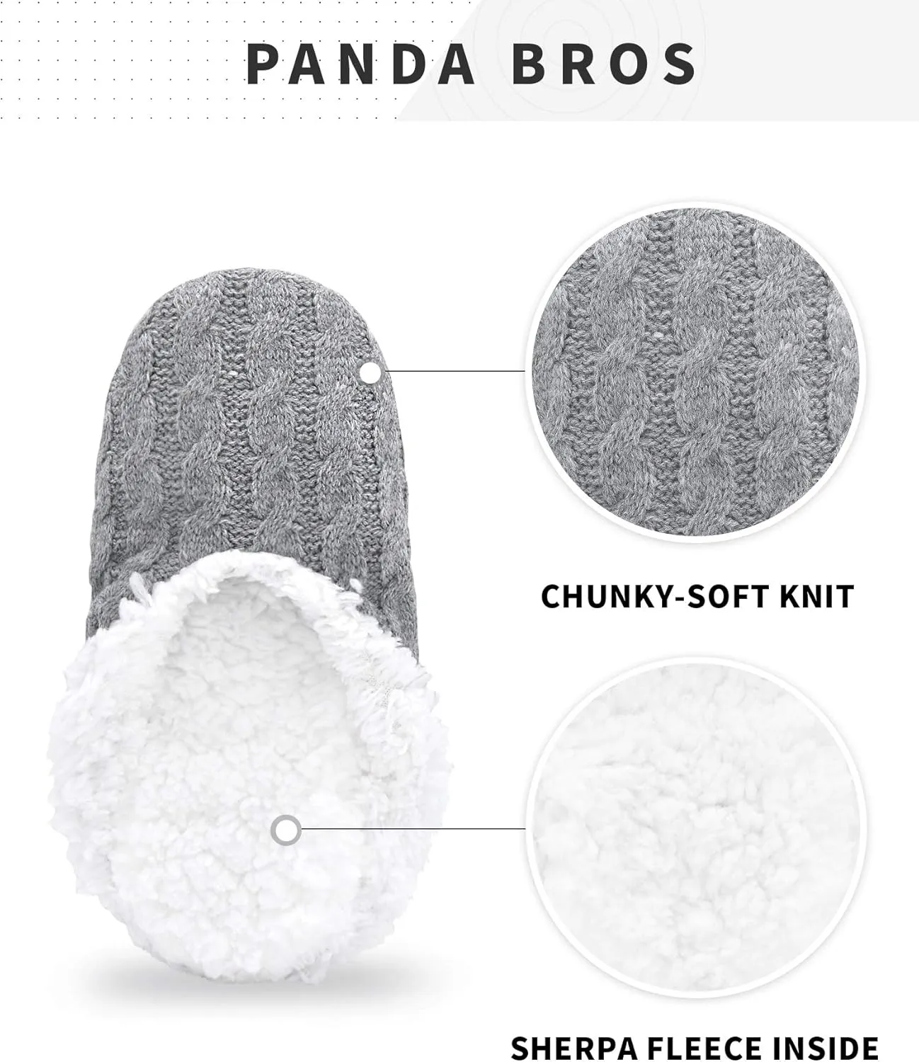 Panda Bros Slipper Socks For Women With Grippers, Fuzzy Womens Slipper Socks With Non Slip Bottoms, Cozy Warm House Slippers