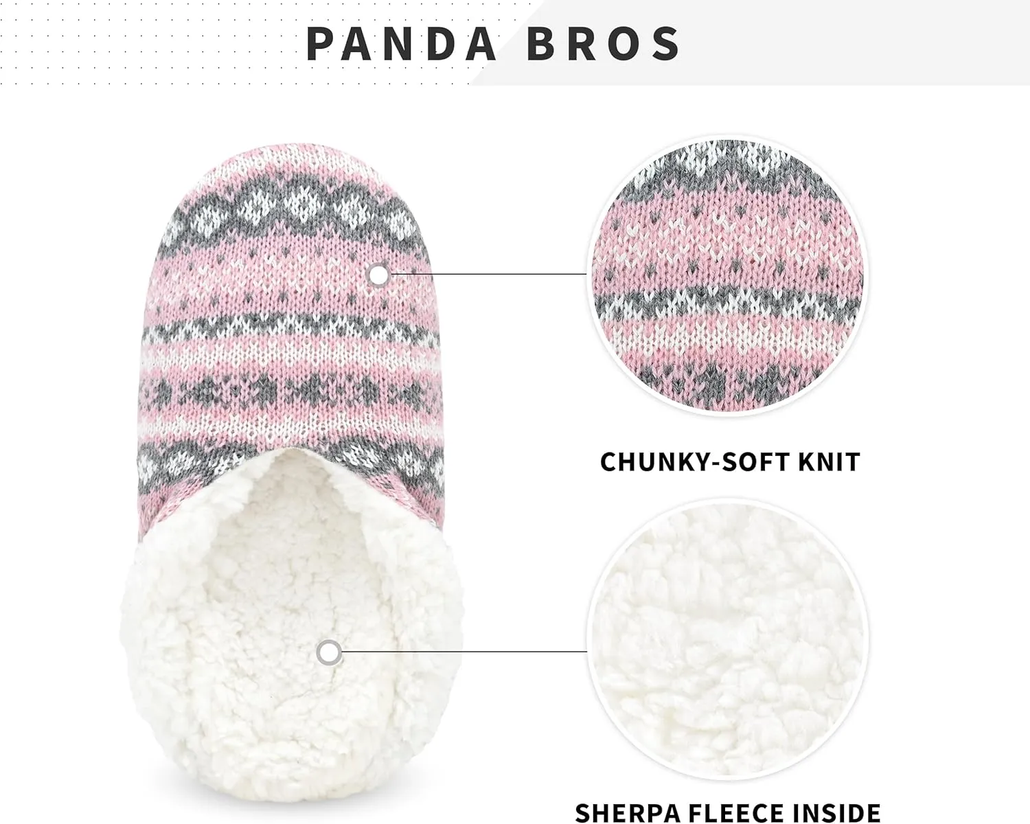 Panda Bros Slipper Socks For Women With Grippers, Fuzzy Womens Slipper Socks With Non Slip Bottoms, Cozy Warm House Slippers