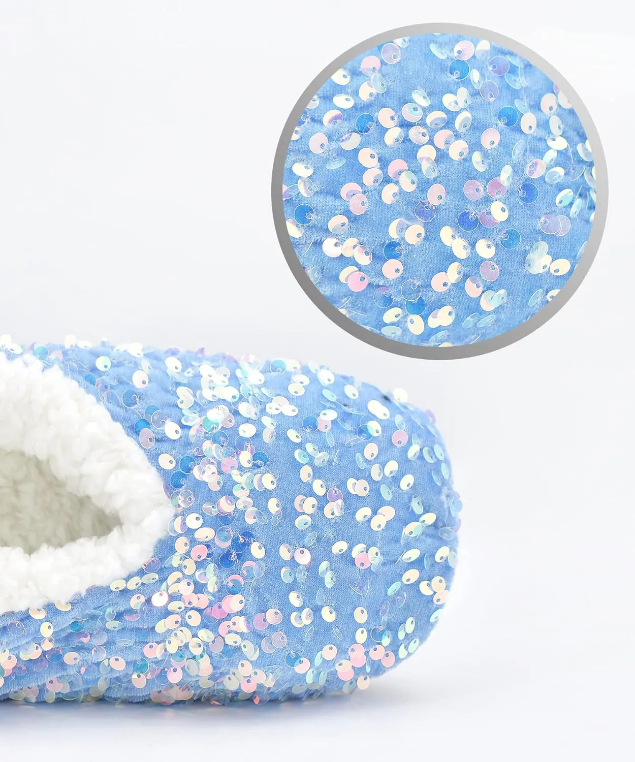 Panda Bros Womens Ballerina Sequin Slippers, Bling House Slippers With Grippers