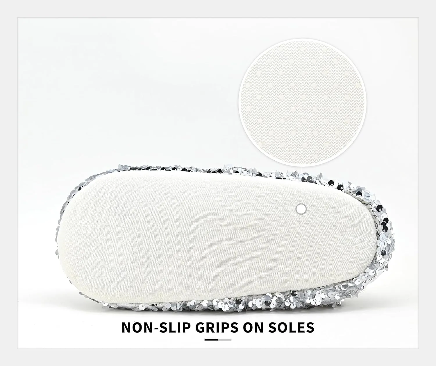 Panda Bros Womens Ballerina Sequin Slippers, Bling House Slippers With Grippers