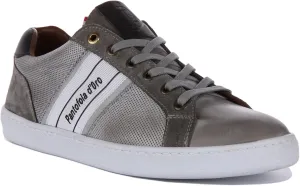Pantofola d'Oro Melfi Uomo Low Men's Lace Up Suede Leather Trainers (Gray, US 7), Grey