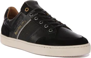 Pantofola d'Oro Vicenza Uomo Low Men's Lace Up Suede Leather Trainers (Black Gold, US 7)
