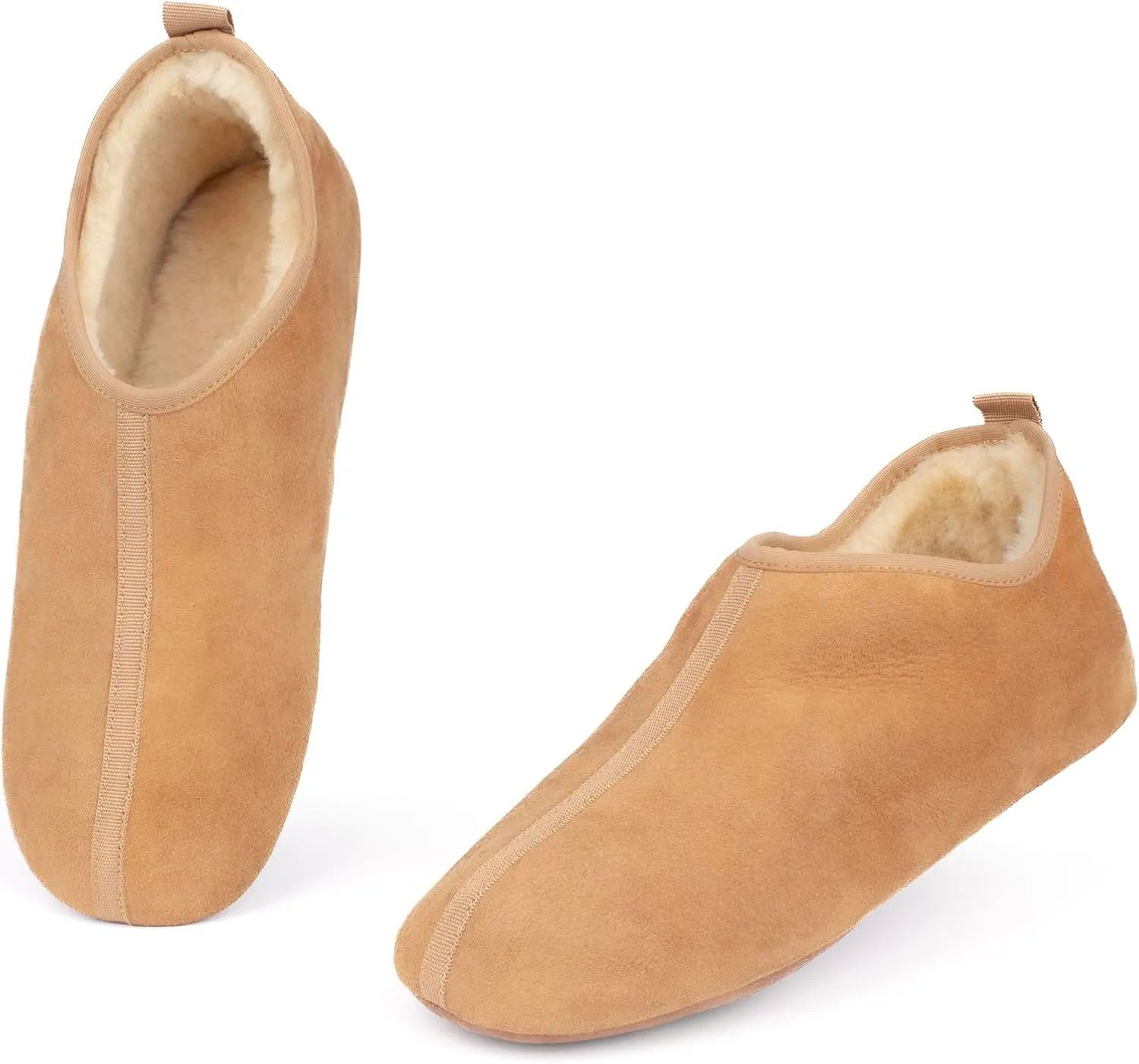 Parfeying Unisex Sheepskin House Slippers Shearling Soft Sole Slippers for Women and Men