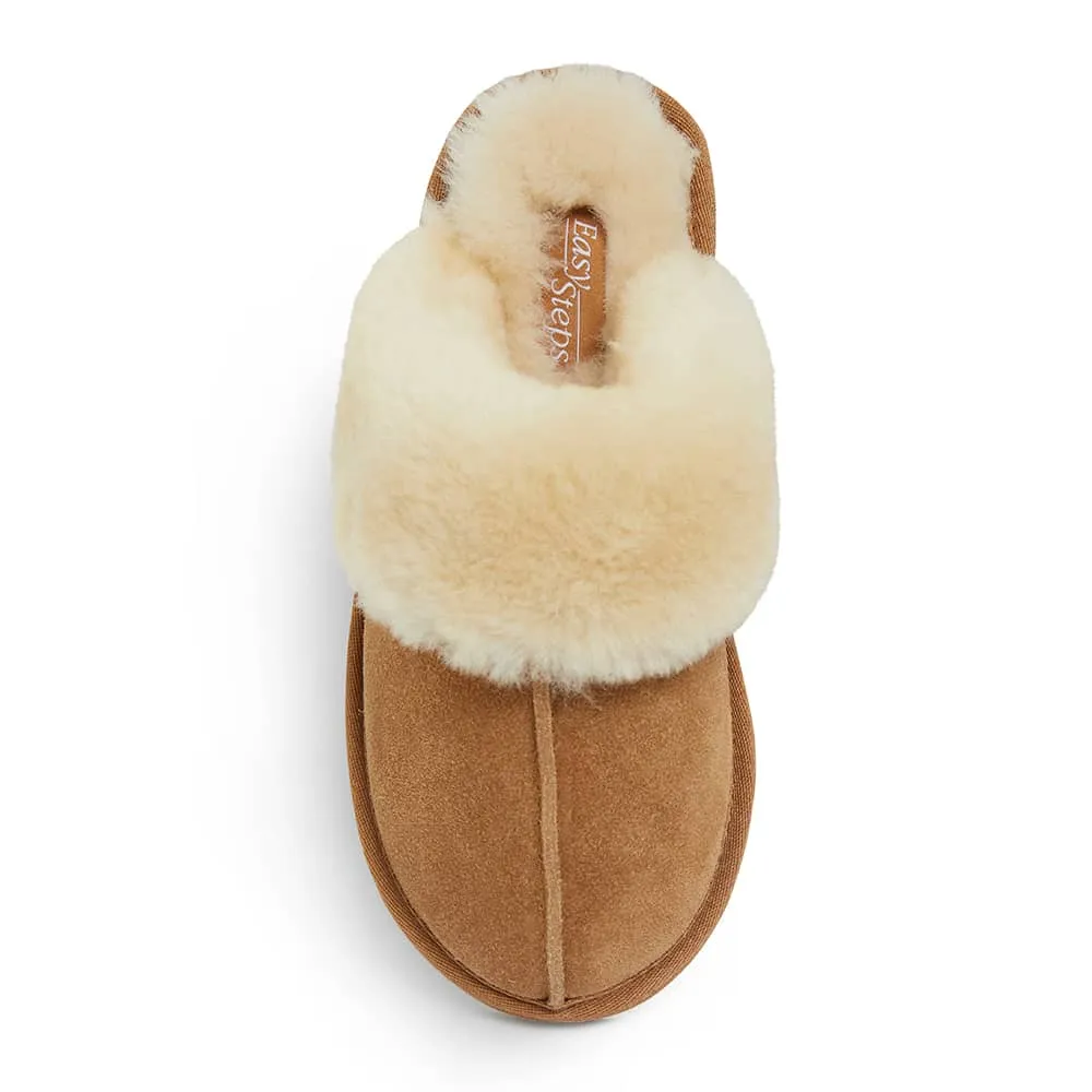 Peggy Slipper in Chestnut Suede