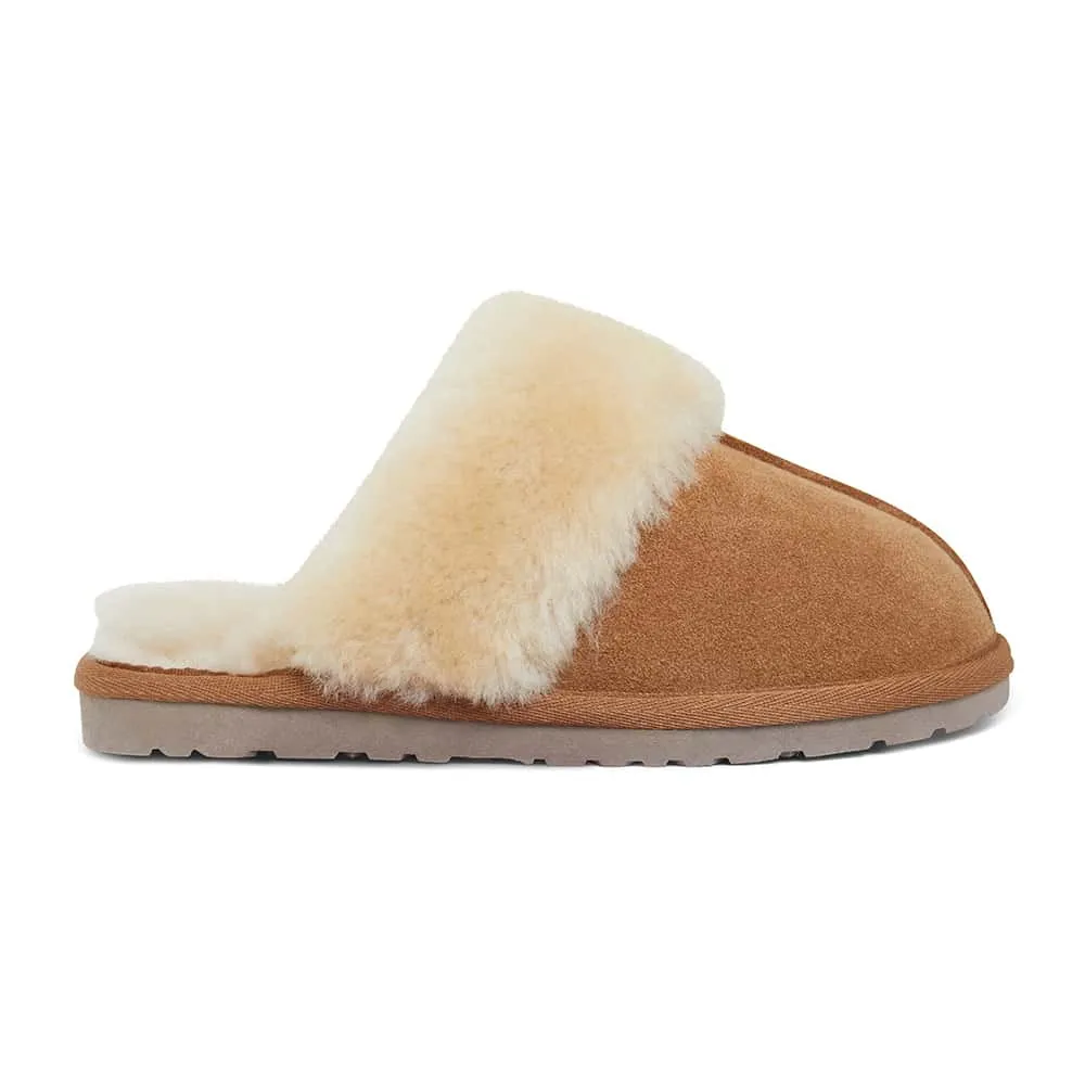 Peggy Slipper in Chestnut Suede