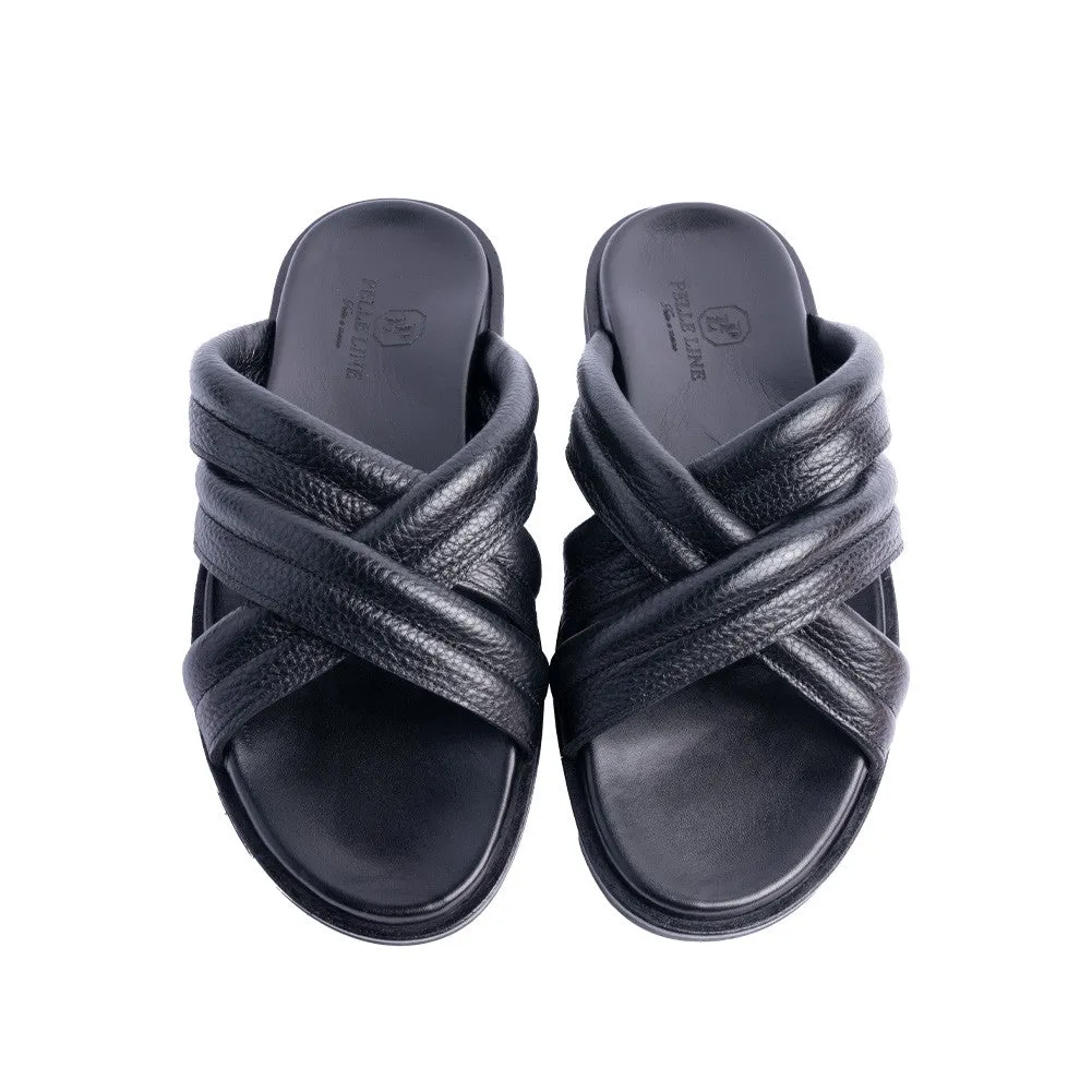 Pelle Line -Balaer Open toe sandal - Black
