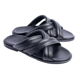 Pelle Line -Balaer Open toe sandal - Black