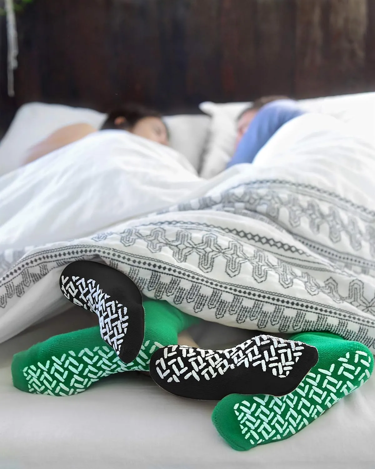 Personal Touch Top of the Line Hospital Non Skid Slipper Socks, Ladies or Men's Colors, 3 Pairs