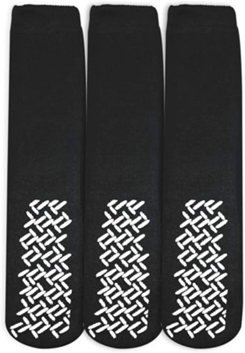 Personal Touch Top of the Line Hospital Non Skid Slipper Socks, Ladies or Men's Colors, 3 Pairs
