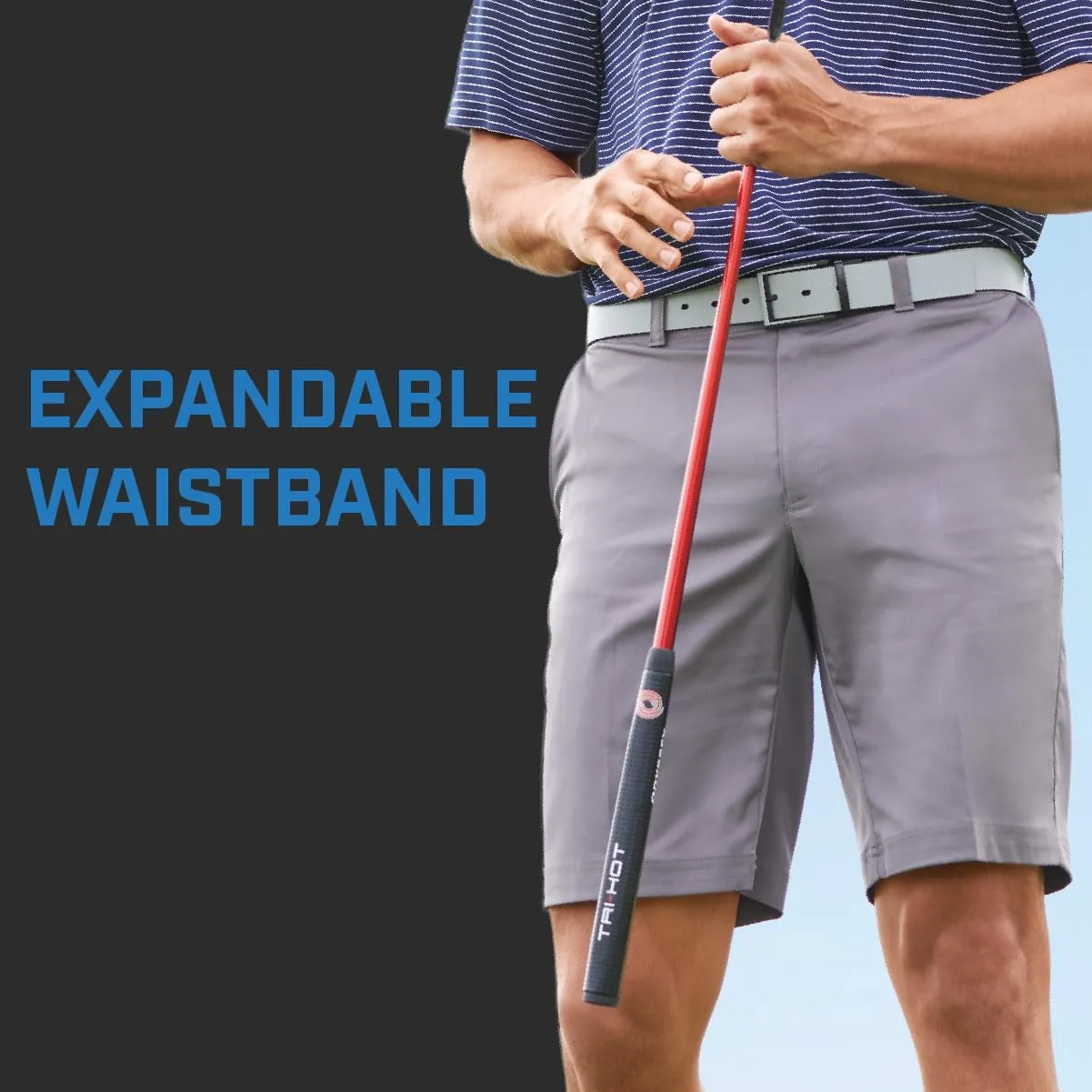 PGA TOUR Men's 9" Flat Front Golf Shorts with Active Waistband (Size 30-44 Big & Tall)