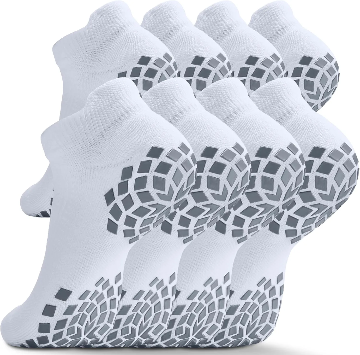 Pilates Grip Socks - Cushioned Slipper Non-Slip Grippy for Women Men Yoga - Barre Workout Hospital Sticky Socks