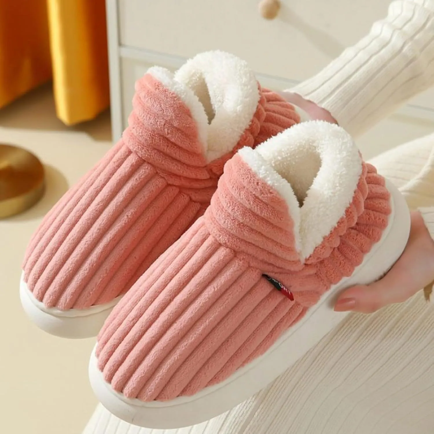 Pluffi Slipper Booties Women Pluffi Cozy Stylish Slipper Winter Fuzzy Warm Thick-Soled Plush House Slides Men Women