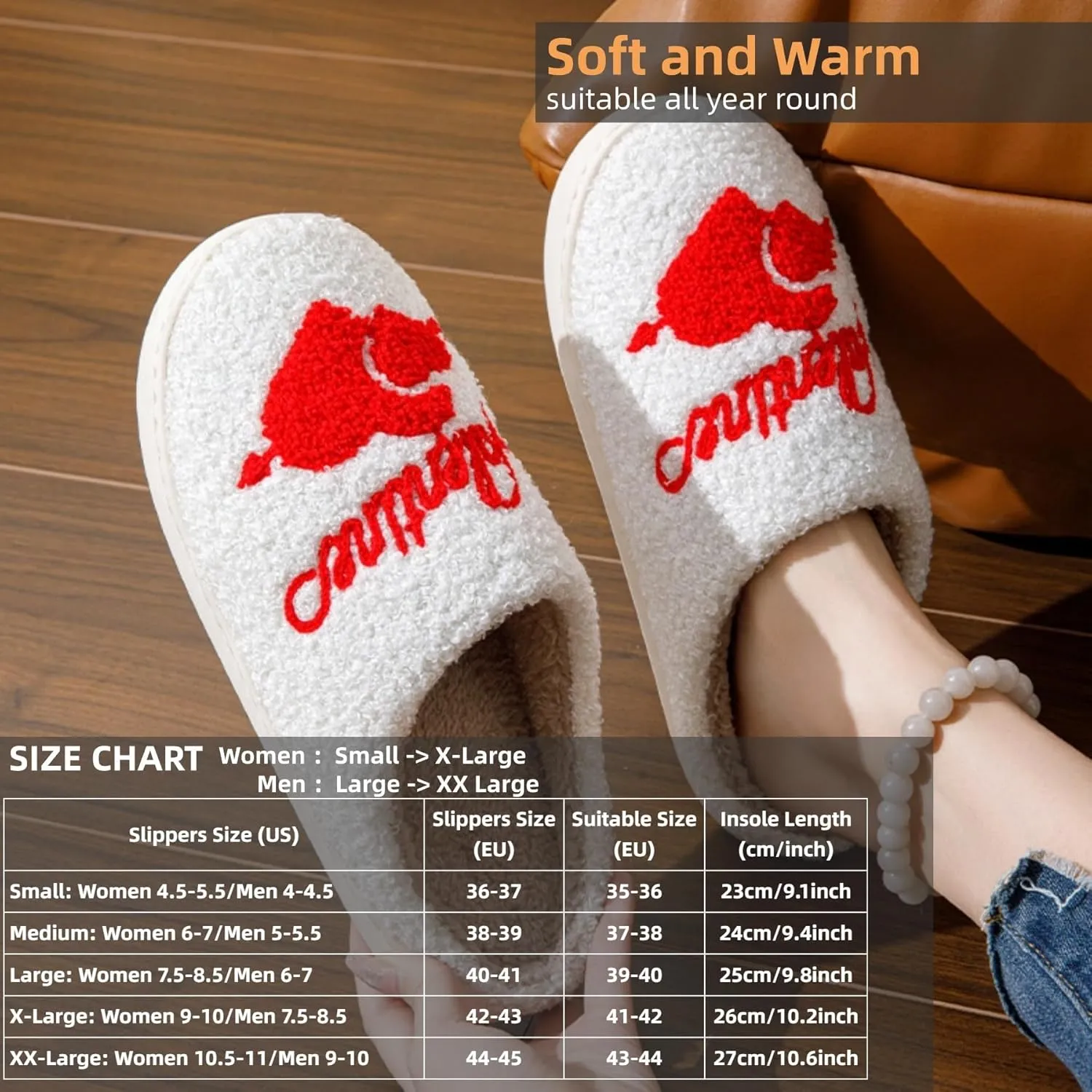 Plush Slippers Warm Slippers Couple Slippers Valentine's Day Slippers Comfy Slippers for Women Men Indoor House Soft Cozy Non-Slip Sole Shoes Bedroom Slippers Fuzzy Slippers Gift