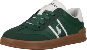POLO RALPH LAUREN Heritage Court III T-Toe Junior DK Green/White M070 Sneaker, 7 US Unisex Big Kid