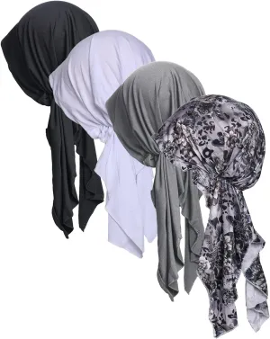 Pre Tied Head Covers Sets Chemo Beanies for Women Slip On Lightweight Chemo Bandana Turban