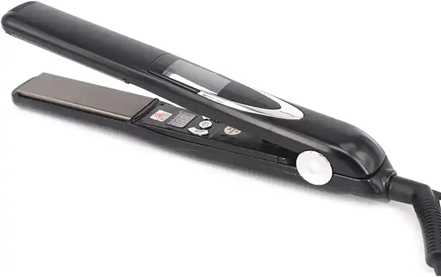 Protable Hair Straightener, 2 in 1 Hair Care Flat Iron with LED Display Screen and Vibrating Function, Adjustable Temperature Range and 30s Fast Heating, Auto Shut-Off and Easy to Use, for Home