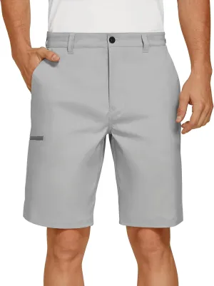 PULI Men's Golf Hybrid Dress Shorts Casual Summer Stretch Flat Front Lightweight Hiking Shorts Quick Dry with Pockets
