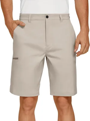 PULI Men's Golf Hybrid Dress Shorts Casual Summer Stretch Flat Front Lightweight Hiking Shorts Quick Dry with Pockets