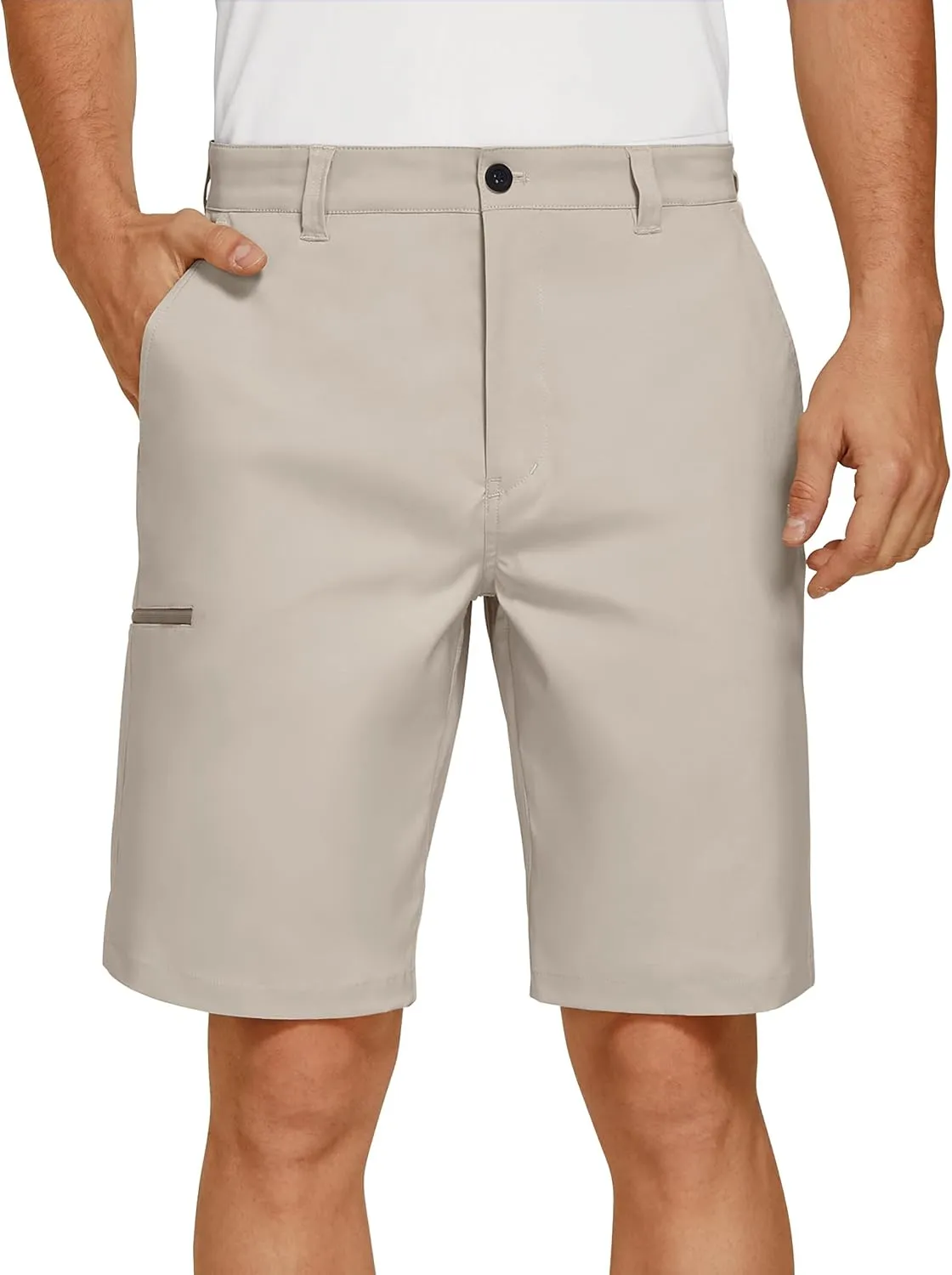 PULI Men's Golf Hybrid Dress Shorts Casual Summer Stretch Flat Front Lightweight Hiking Shorts Quick Dry with Pockets