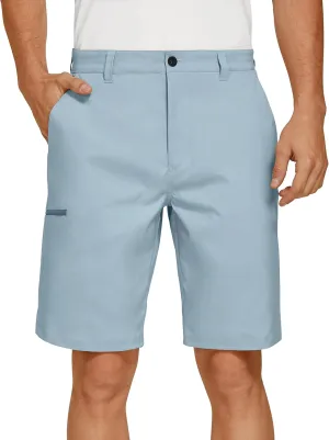 PULI Men's Golf Hybrid Dress Shorts Casual Summer Stretch Flat Front Lightweight Hiking Shorts Quick Dry with Pockets