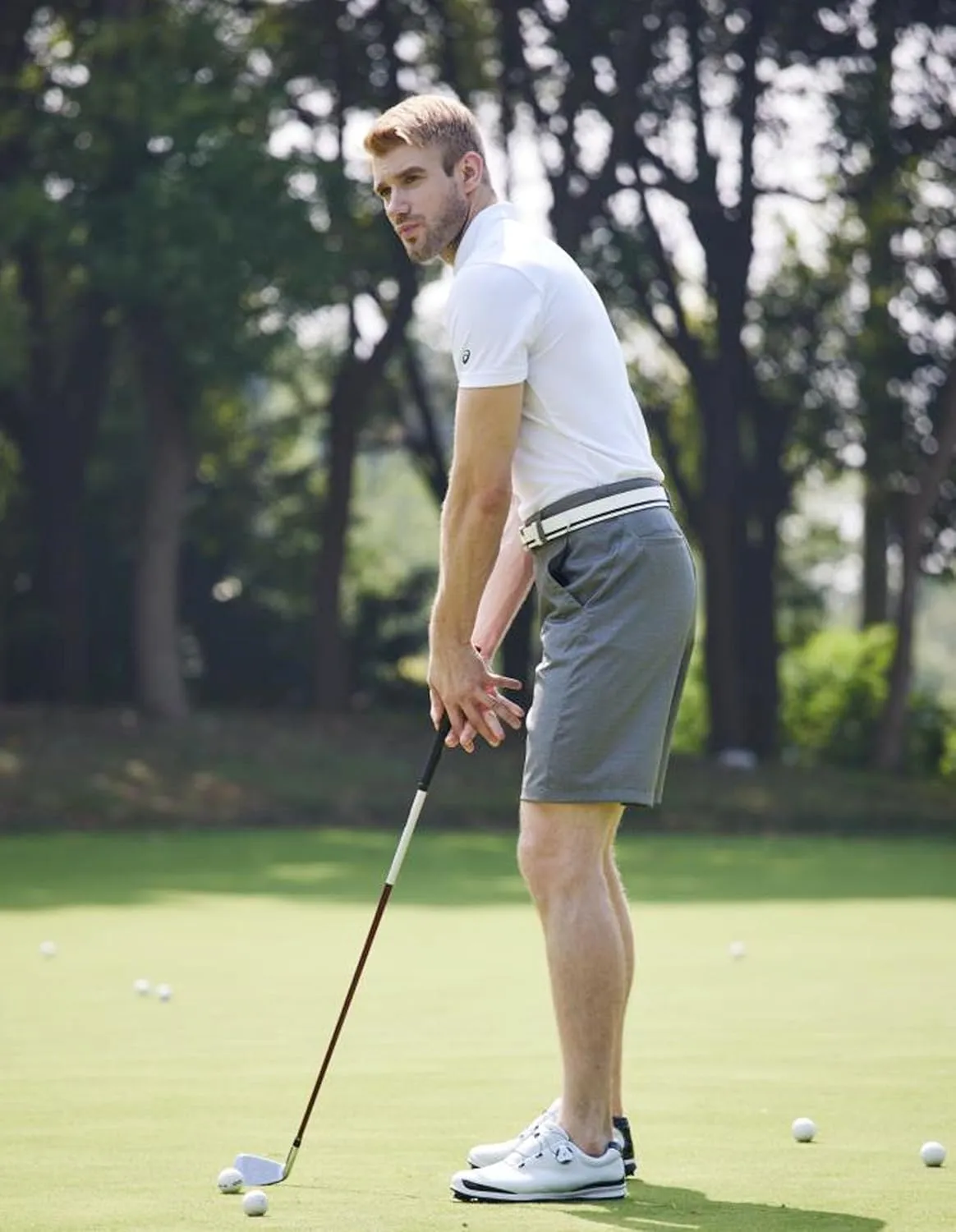 PULI Men's Stretch Golf Short Quick Dry Dress Casual Lightweight Flat Front 10" Summer Hybrid Shorts with Pockets
