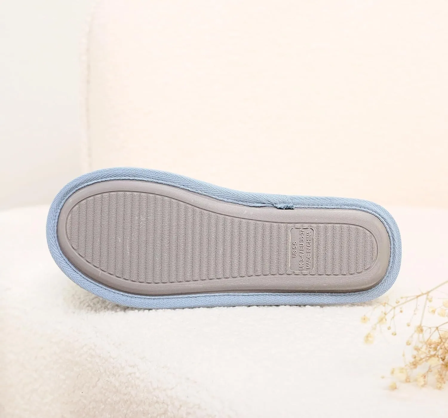 Pure Cotton Simple Women’s Closed-toe Comfortable Scuff Slippers