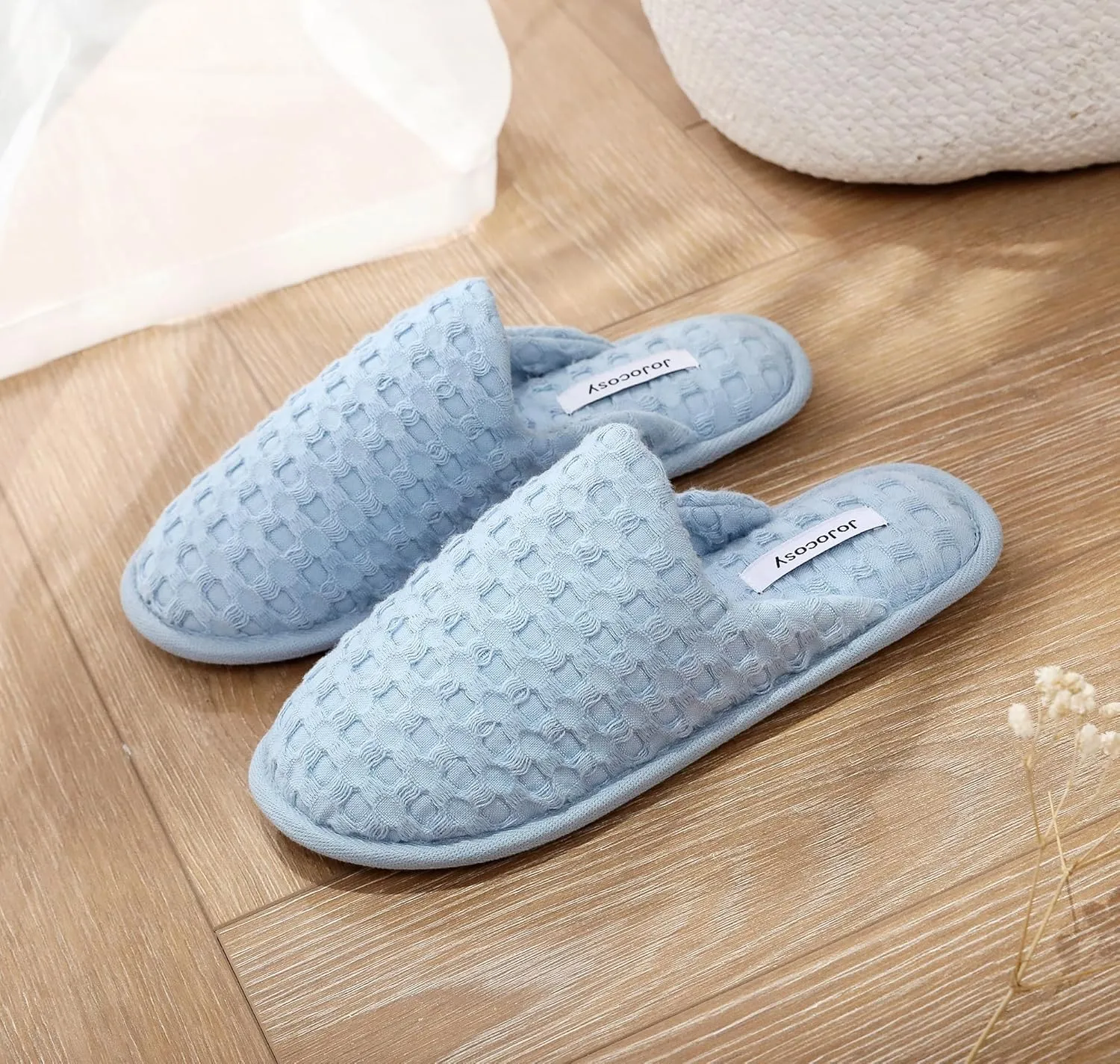 Pure Cotton Simple Women’s Closed-toe Comfortable Scuff Slippers