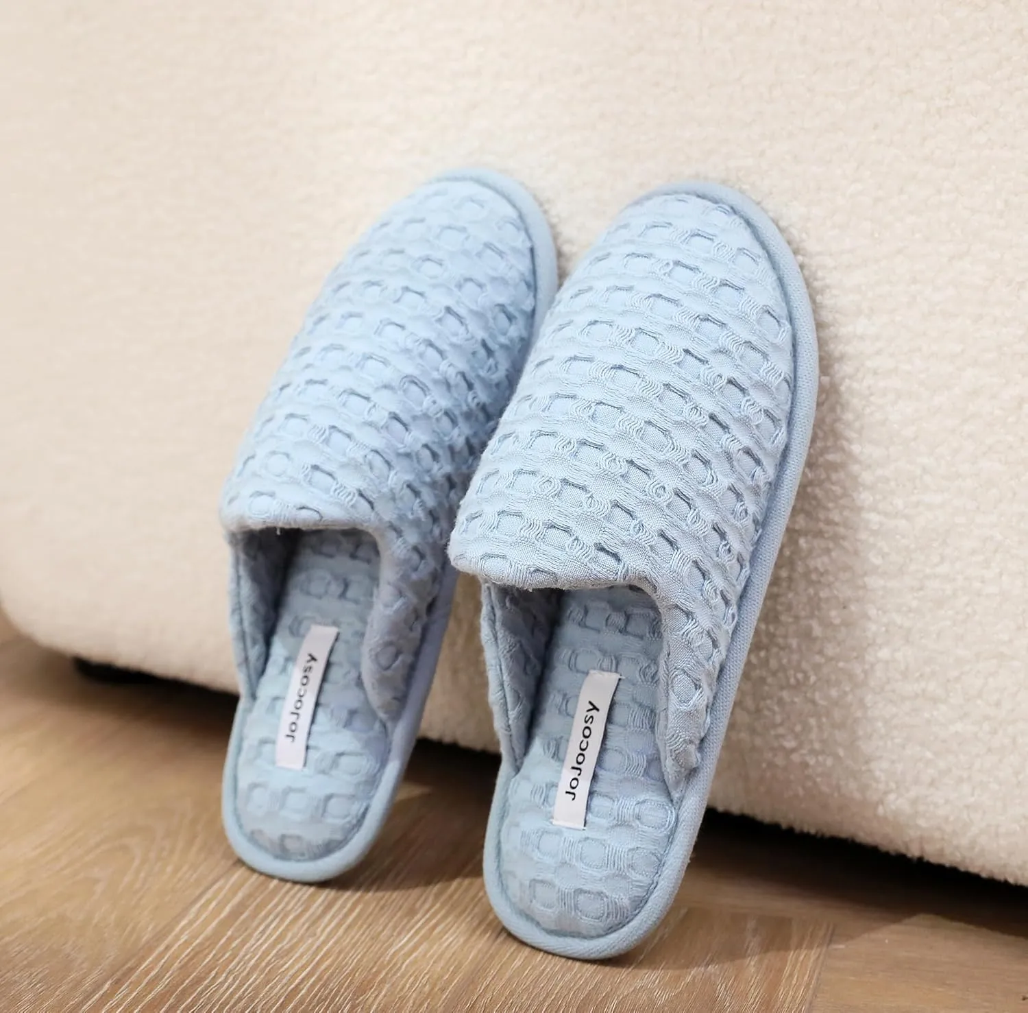 Pure Cotton Simple Women’s Closed-toe Comfortable Scuff Slippers