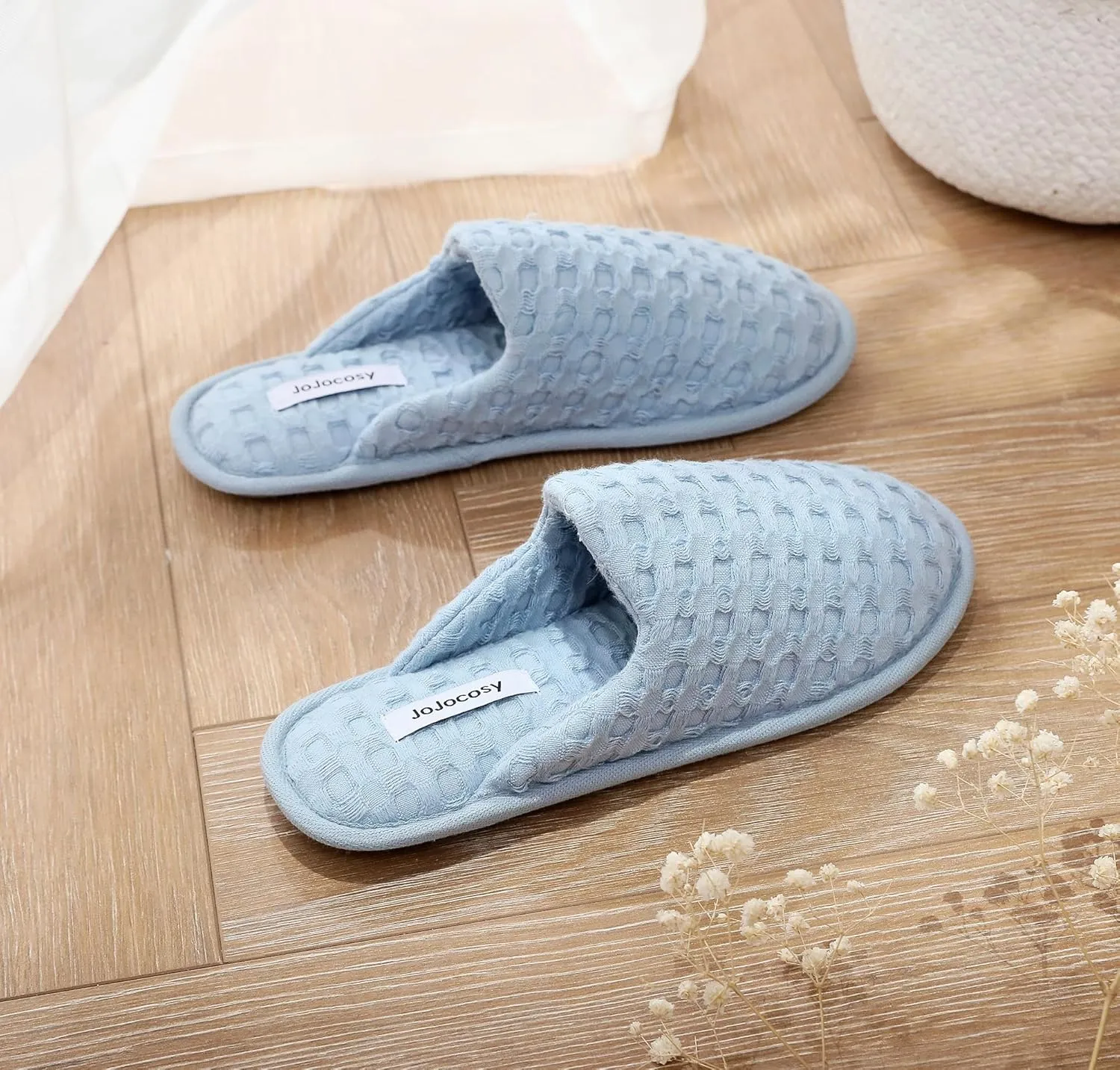 Pure Cotton Simple Women’s Closed-toe Comfortable Scuff Slippers