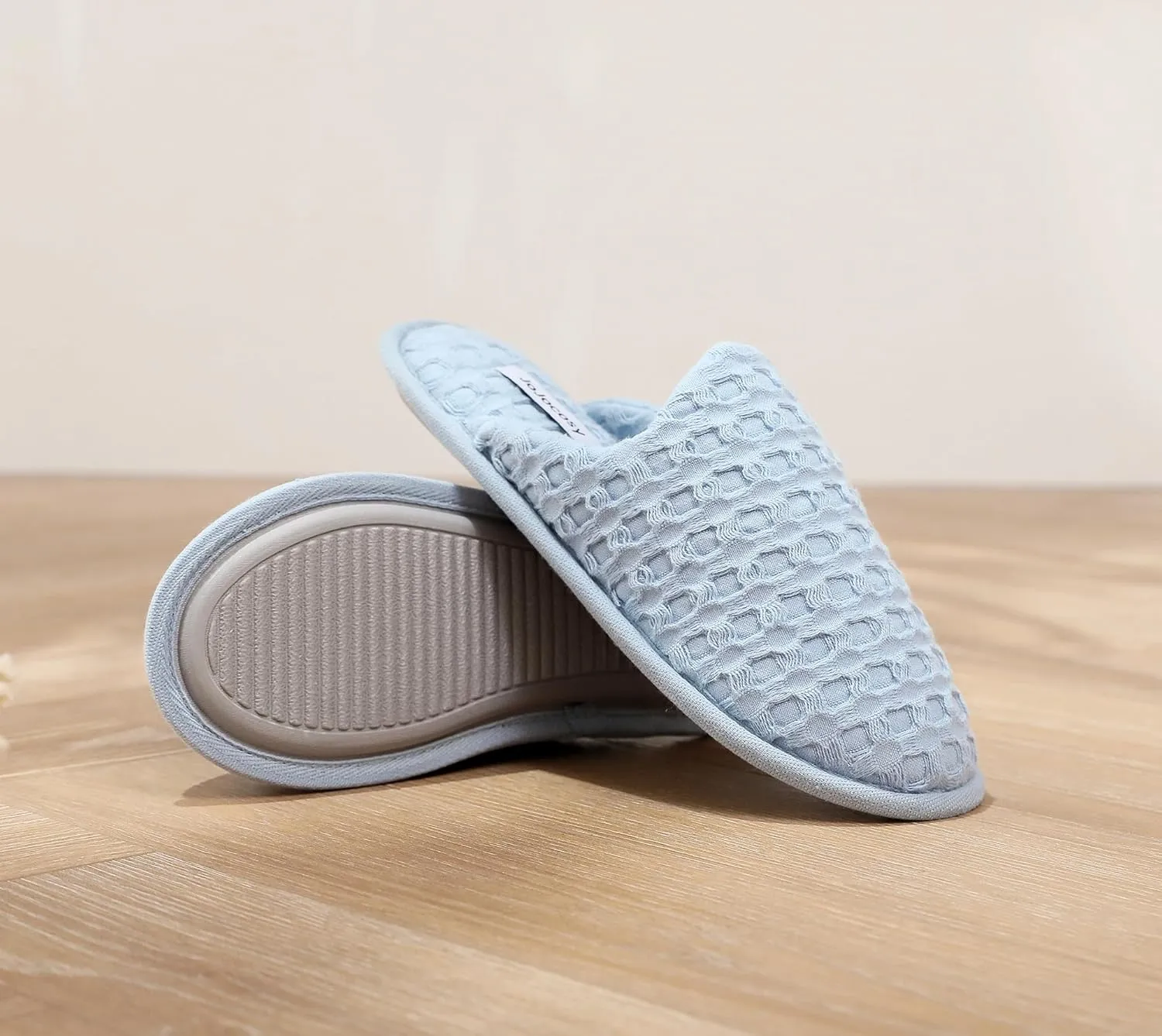 Pure Cotton Simple Women’s Closed-toe Comfortable Scuff Slippers
