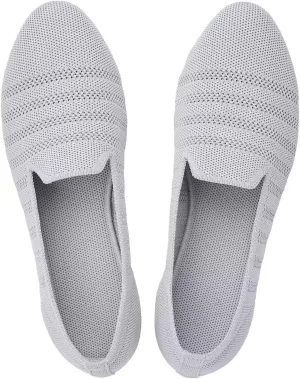 Puxowe Women's Knit Ballet Flats Slip-On Shoes with Low Wedge Sole - Comfortable Round Toe Shoes for Walking, Dress & Casual Outfits