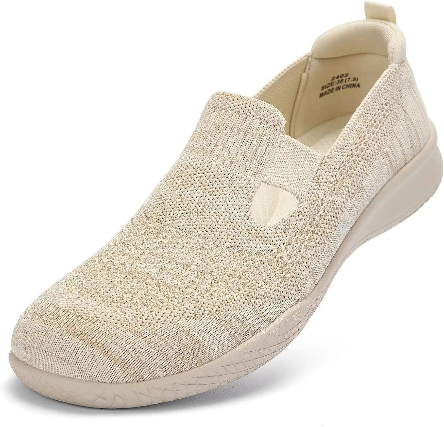 Puxowe Women's Slip on Walking Shoes-Lightweight Knit Loafer Sneaker