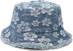 Quanhaigou Frayed Unisex Sun Hats, Fashion Beach Bucket Hat for Men Women,Summer Outdoor Boy's Girls Boonie Cap
