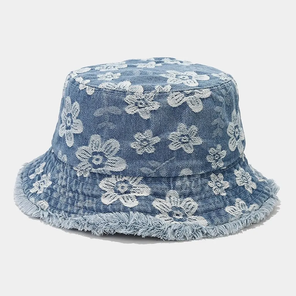 Quanhaigou Frayed Unisex Sun Hats, Fashion Beach Bucket Hat for Men Women,Summer Outdoor Boy's Girls Boonie Cap