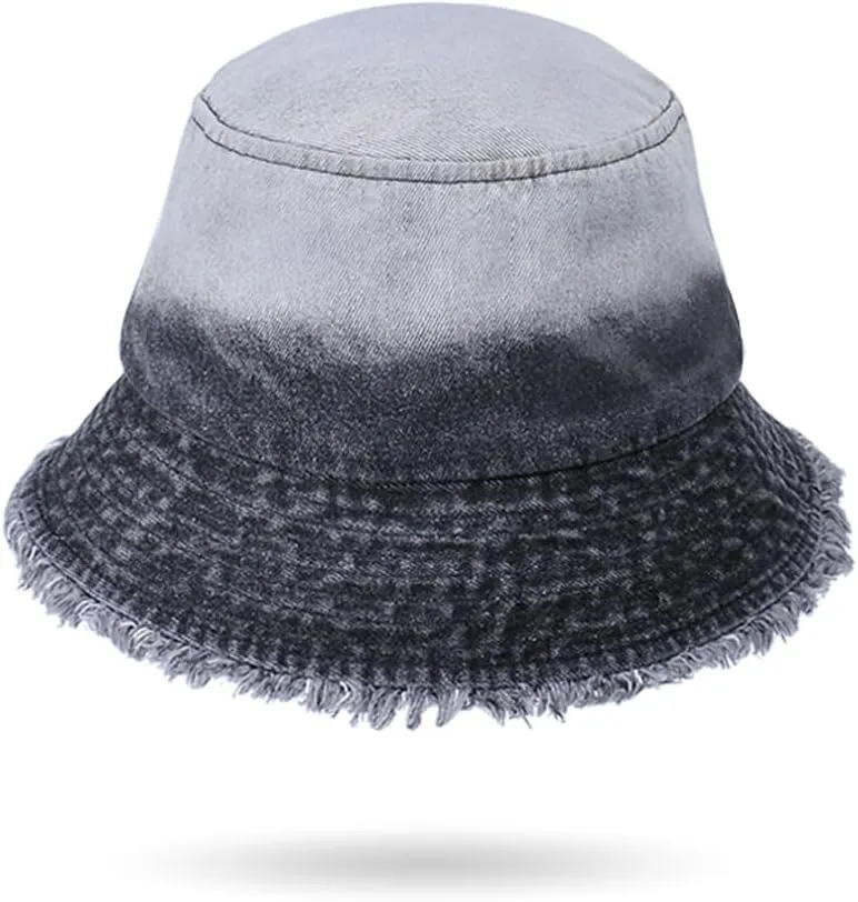 Quanhaigou Frayed Unisex Sun Hats, Fashion Beach Bucket Hat for Men Women,Summer Outdoor Boy's Girls Boonie Cap
