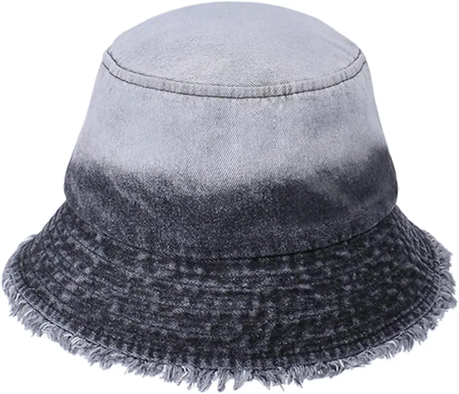 Quanhaigou Frayed Unisex Sun Hats, Fashion Beach Bucket Hat for Men Women,Summer Outdoor Boy's Girls Boonie Cap