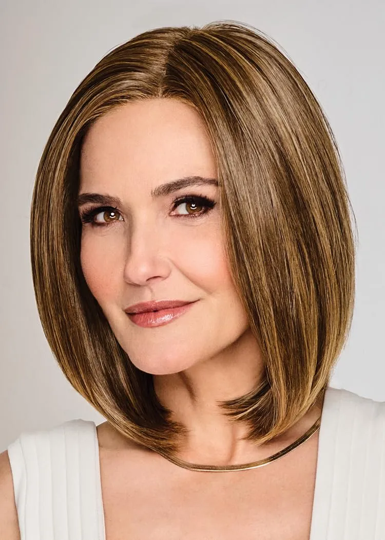 Raquel Welch Cruise Control Mid-Length Pageboy Bob Hand-Tied Wig by Hairuwear, Average Cap - RL11/25 Golden Walnut