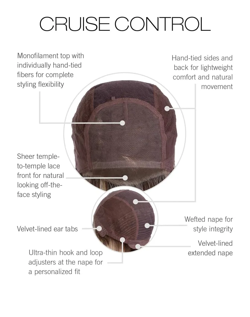 Raquel Welch Cruise Control Mid-Length Pageboy Bob Hand-Tied Wig by Hairuwear, Average Cap - RL11/25 Golden Walnut