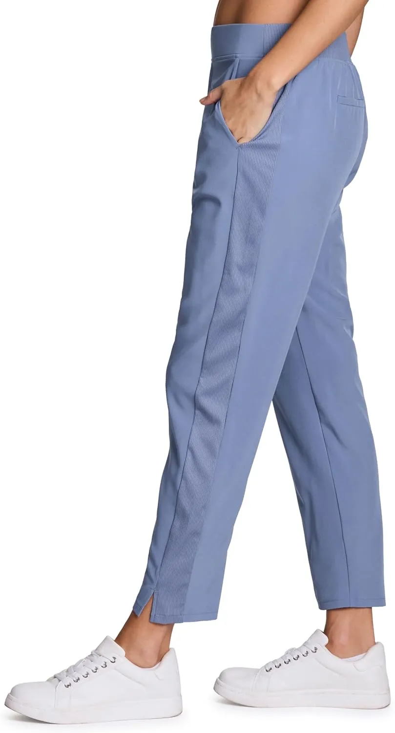 RBX Women's Ankle Pant, Quick Drying Lightweight Stretch Woven Flat-Front Straight Leg Pants
