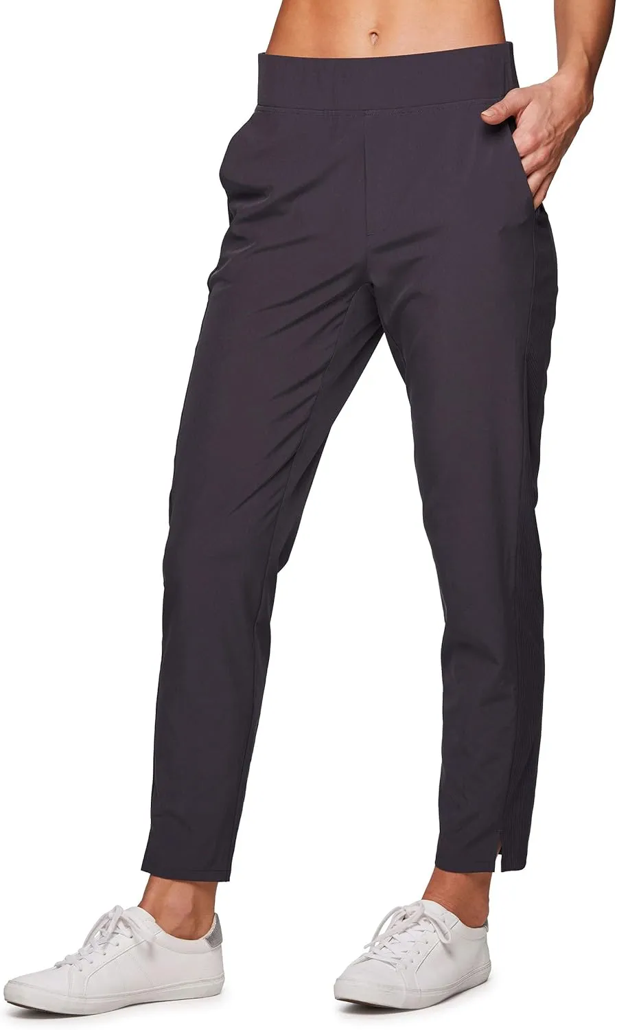 RBX Women's Ankle Pant, Quick Drying Lightweight Stretch Woven Flat-Front Straight Leg Pants