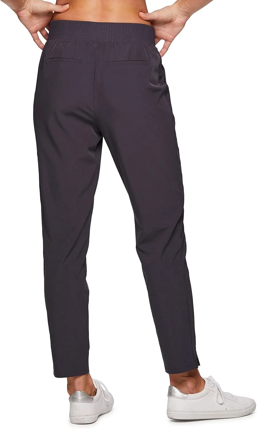 RBX Women's Ankle Pant, Quick Drying Lightweight Stretch Woven Flat-Front Straight Leg Pants