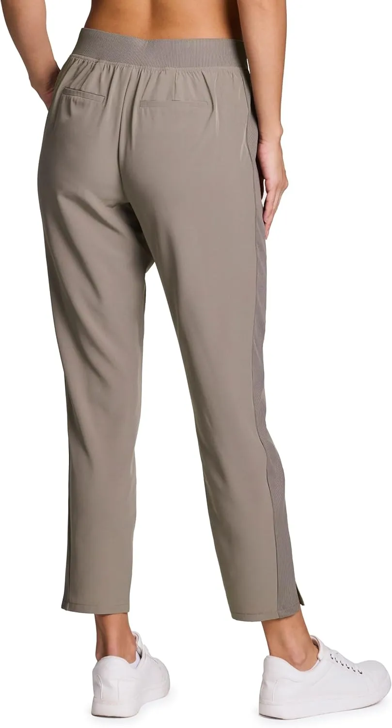 RBX Women's Ankle Pant, Quick Drying Lightweight Stretch Woven Flat-Front Straight Leg Pants