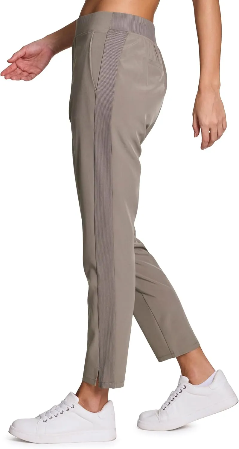 RBX Women's Ankle Pant, Quick Drying Lightweight Stretch Woven Flat-Front Straight Leg Pants