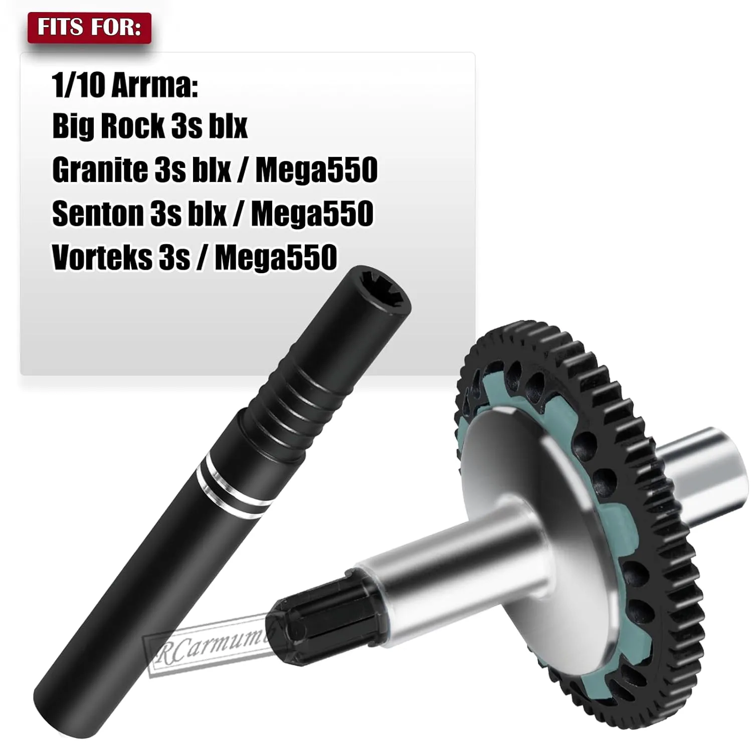 RC Steel 57T 0.8Mod Slipper Set w/Slipper Shaft & Aluminum Center Slider Driveshaft Upgrades Part for 1/10 Arrm a Big Rock 3S BLX Granite Senton Vorteks 3S BLX & Mega 550,Black